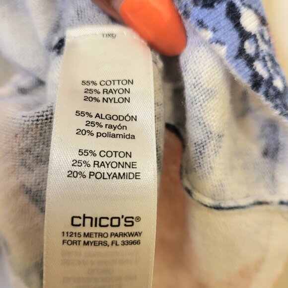 Chico's Women's Spring Summer Artsy Multi-colored Short Sleeve Shirt Sz XL 16/18 - Picture 5 of 7